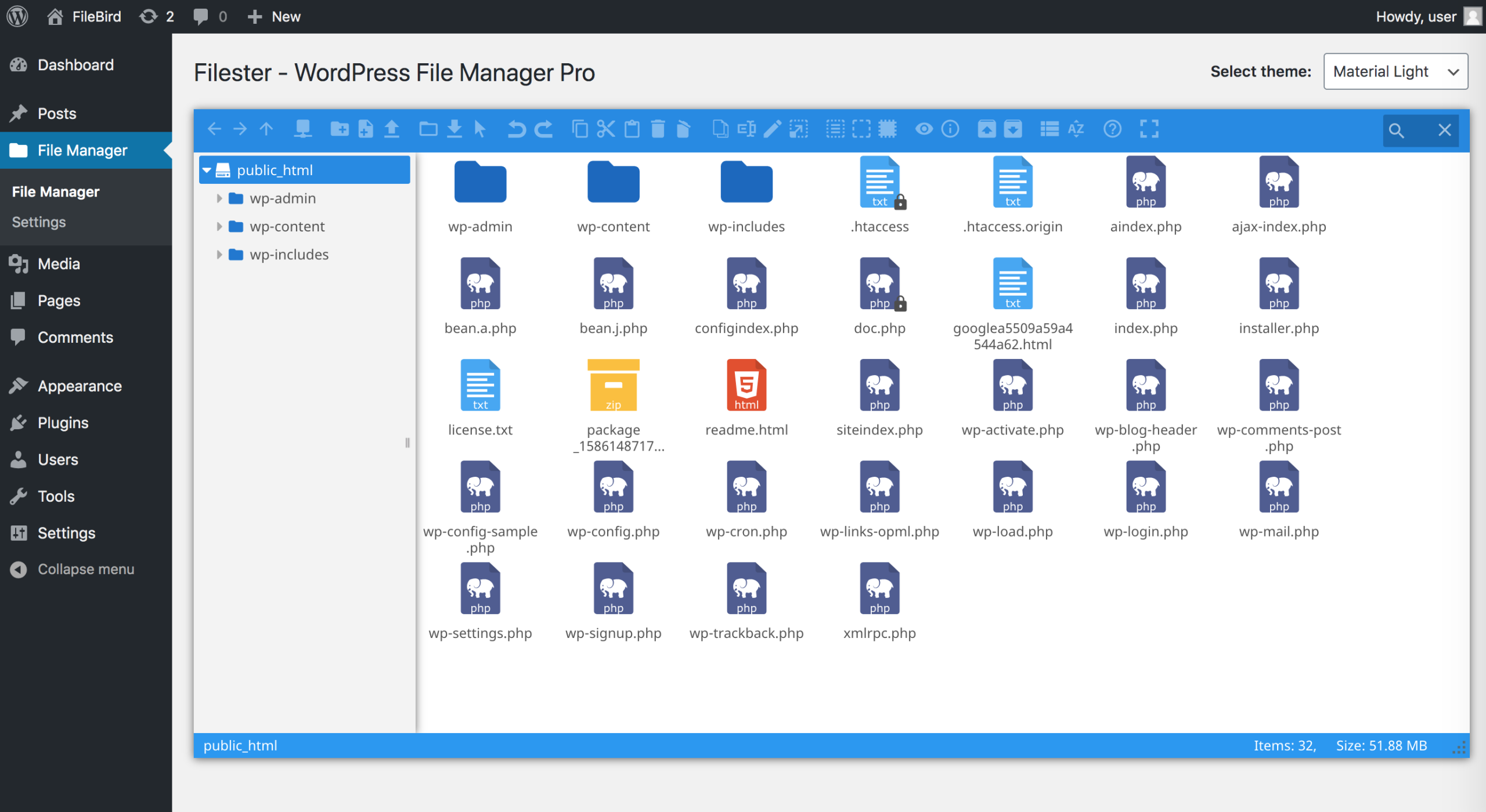 افزونه WP File Manager PRO